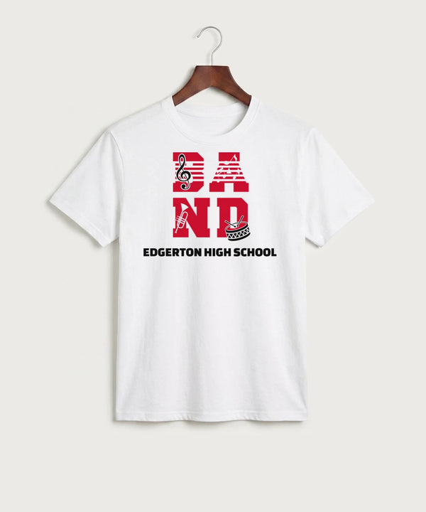 Edgerton High School Band Team Store - White Port & Co Core Cotton Tee. PC54