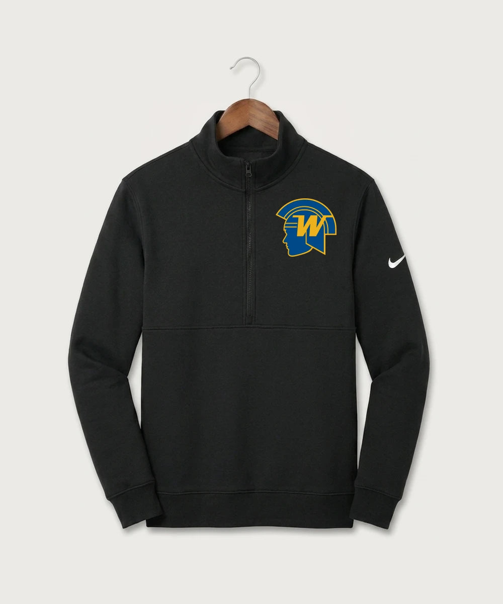 Wayzata High School Football (Boys) - Black Nike Club Fleece Sleeve Swoosh 1/2-Zip NKDX6718