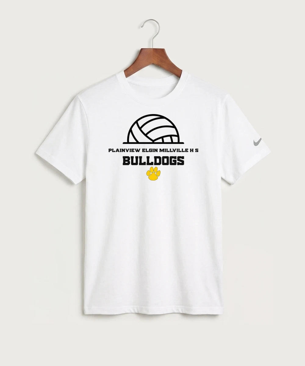 Plainview Elgin Millville H S Volleyball (Girls) - White Nike Swoosh Sleeve rLegend Tee NKDX8730