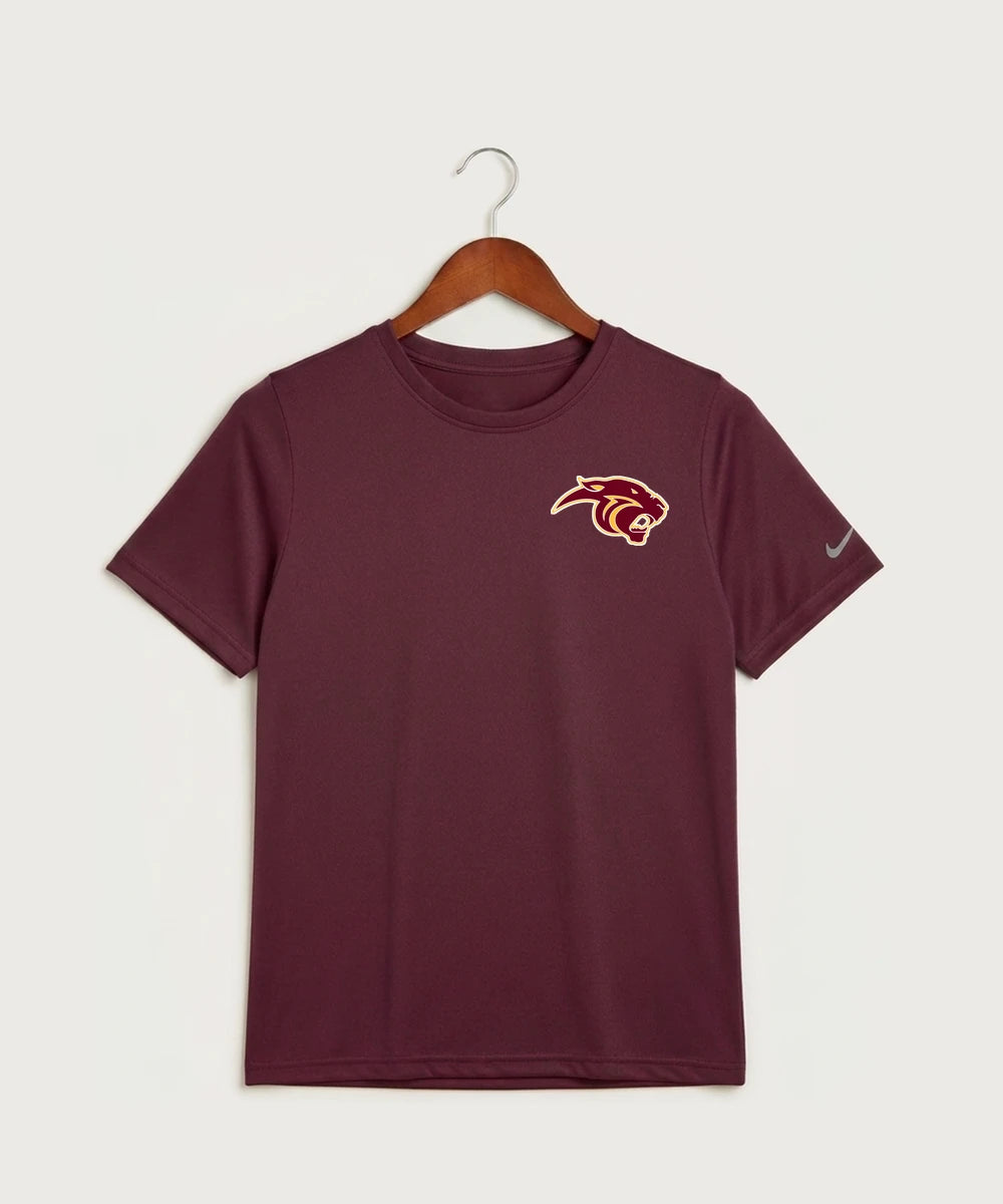Pine Island High School Football (Boys) - Deep Maroon Nike Youth Swoosh Sleeve rLegend Tee NKDX8787