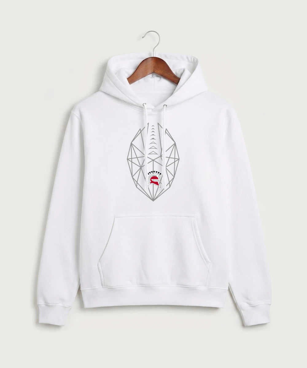 Hancock High School Football (Boys) - White Port & Co Core Fleece Pullover Hooded Sweatshirt. PC78H