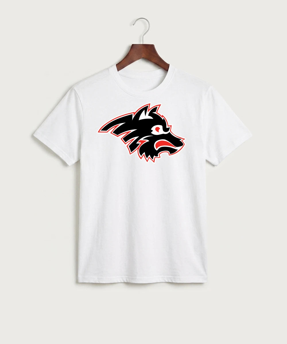 Milaca High School Football (Boys) - White Port & Co Core Cotton Tee. PC54