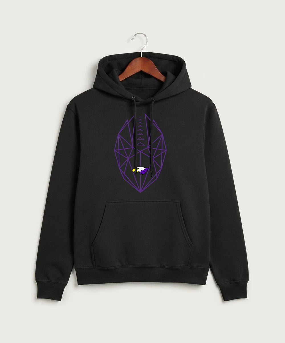 Red Wing High School Football - Jet Black Port & Co Core Fleece Pullover Hooded Sweatshirt. PC78H