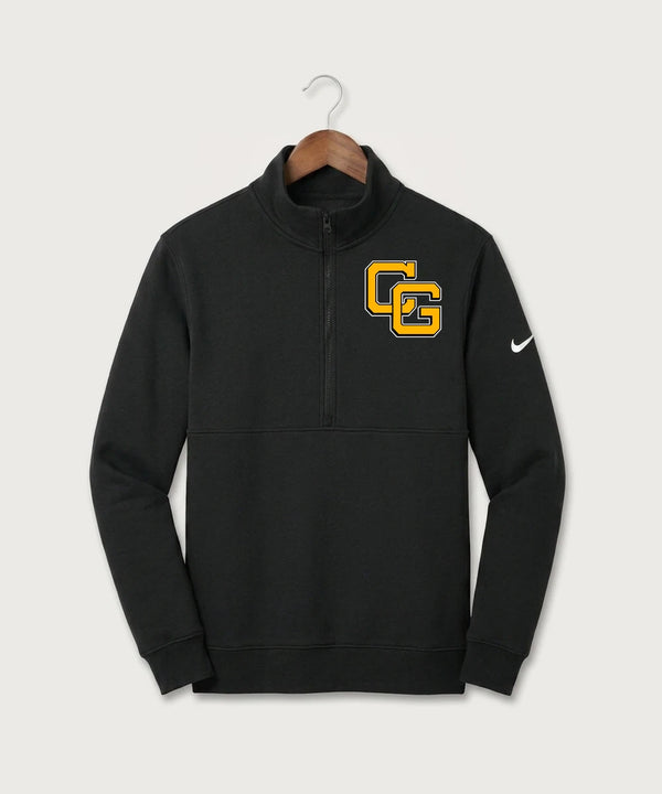 Clearbrook Gonvick High School Football (Boys) - Black Nike Club Fleece Sleeve Swoosh 1/2-Zip NKDX6718