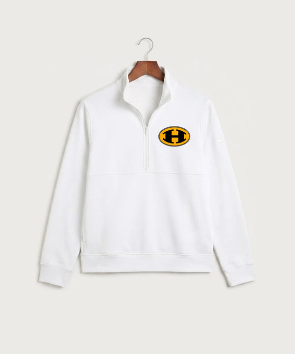 Hutchinson High School Football (Boys) - White Nike Club Fleece Sleeve Swoosh 1/2-Zip NKDX6718