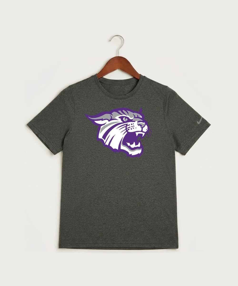 Goodhue High School Volleyball (Girls) - Dark Smoke Heather Nike Youth Swoosh Sleeve rLegend Tee NKDX8787