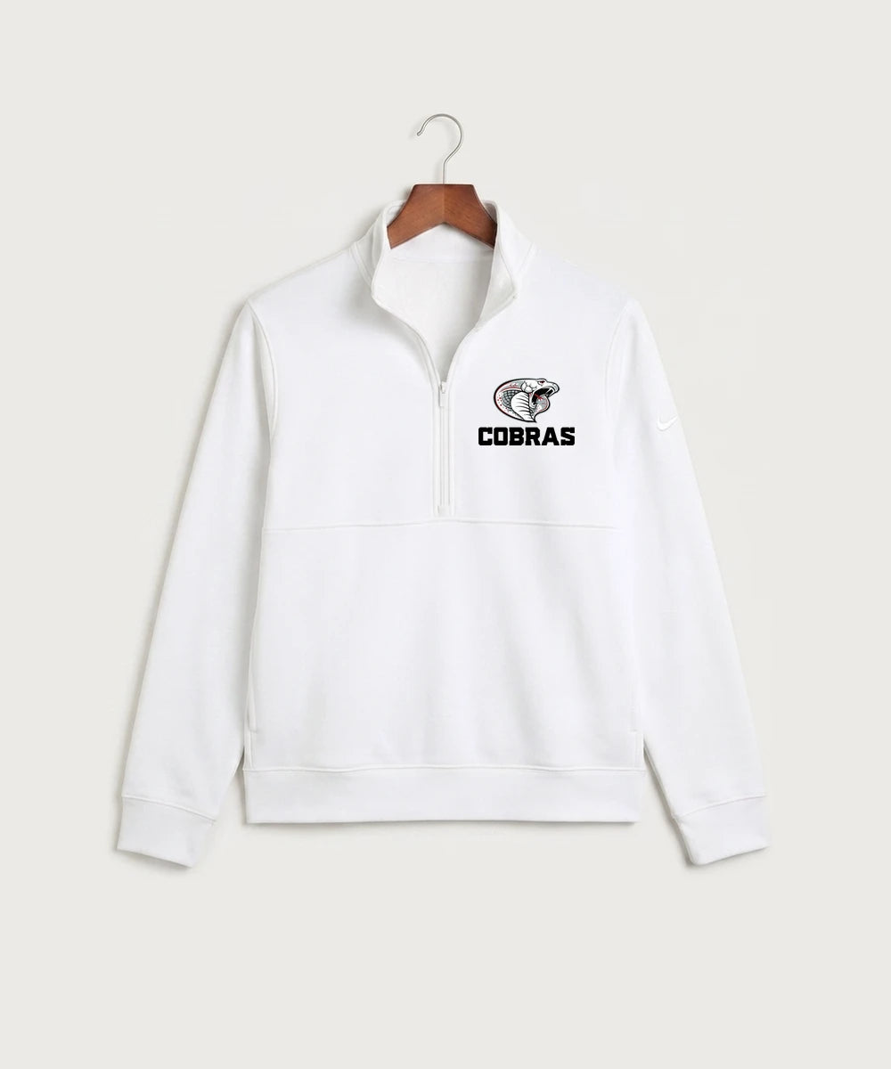 Triton High School Volleyball (Girls) - White Nike Club Fleece Sleeve Swoosh 1/2-Zip NKDX6718
