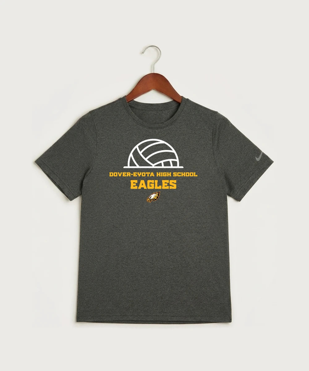 Dover-Eyota High School Volleyball (Girls) - Dark Smoke Heather Nike Youth Swoosh Sleeve rLegend Tee NKDX8787