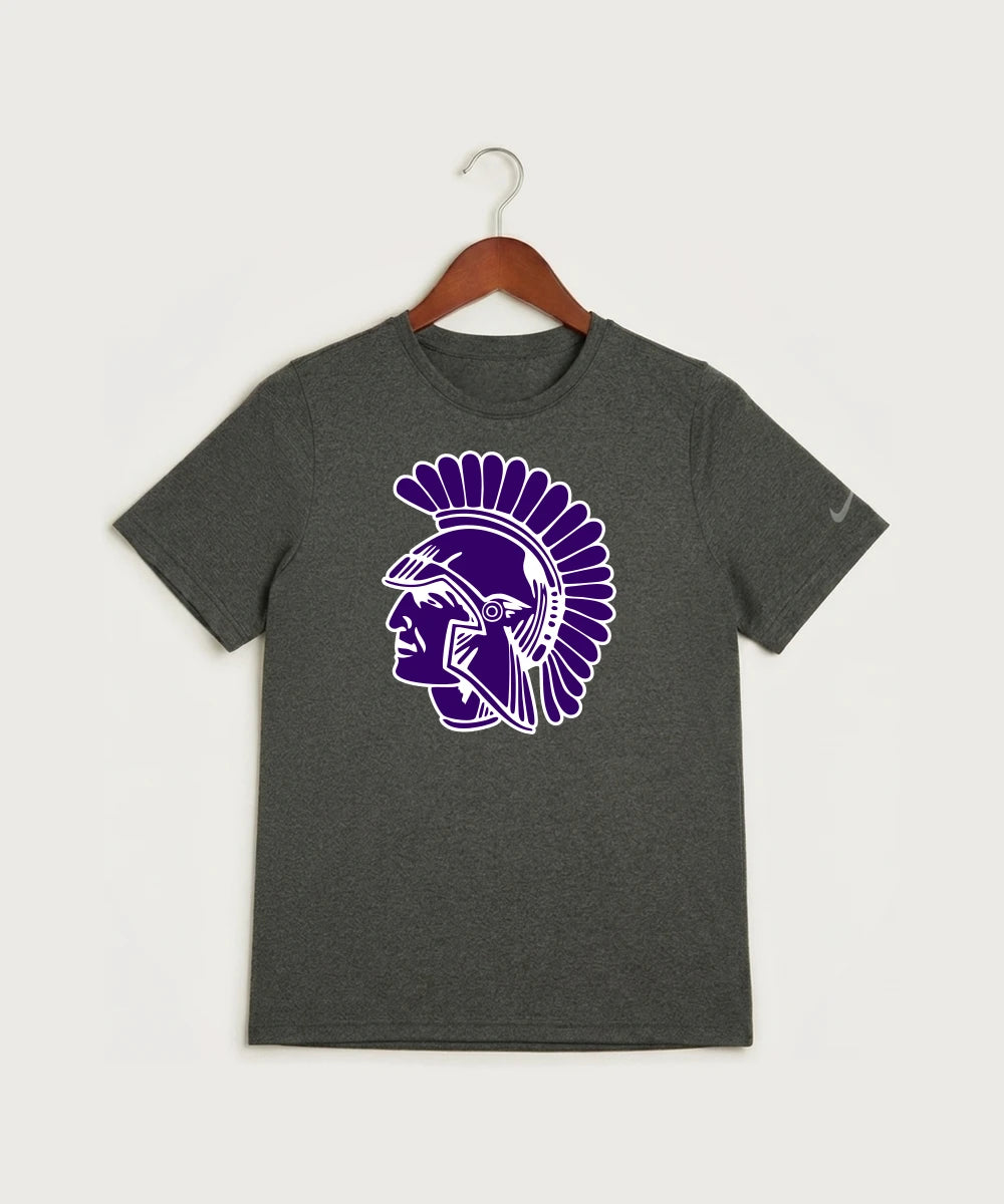 Barnesville High School Football (Boys) - Dark Smoke Heather Nike Youth Swoosh Sleeve rLegend Tee NKDX8787