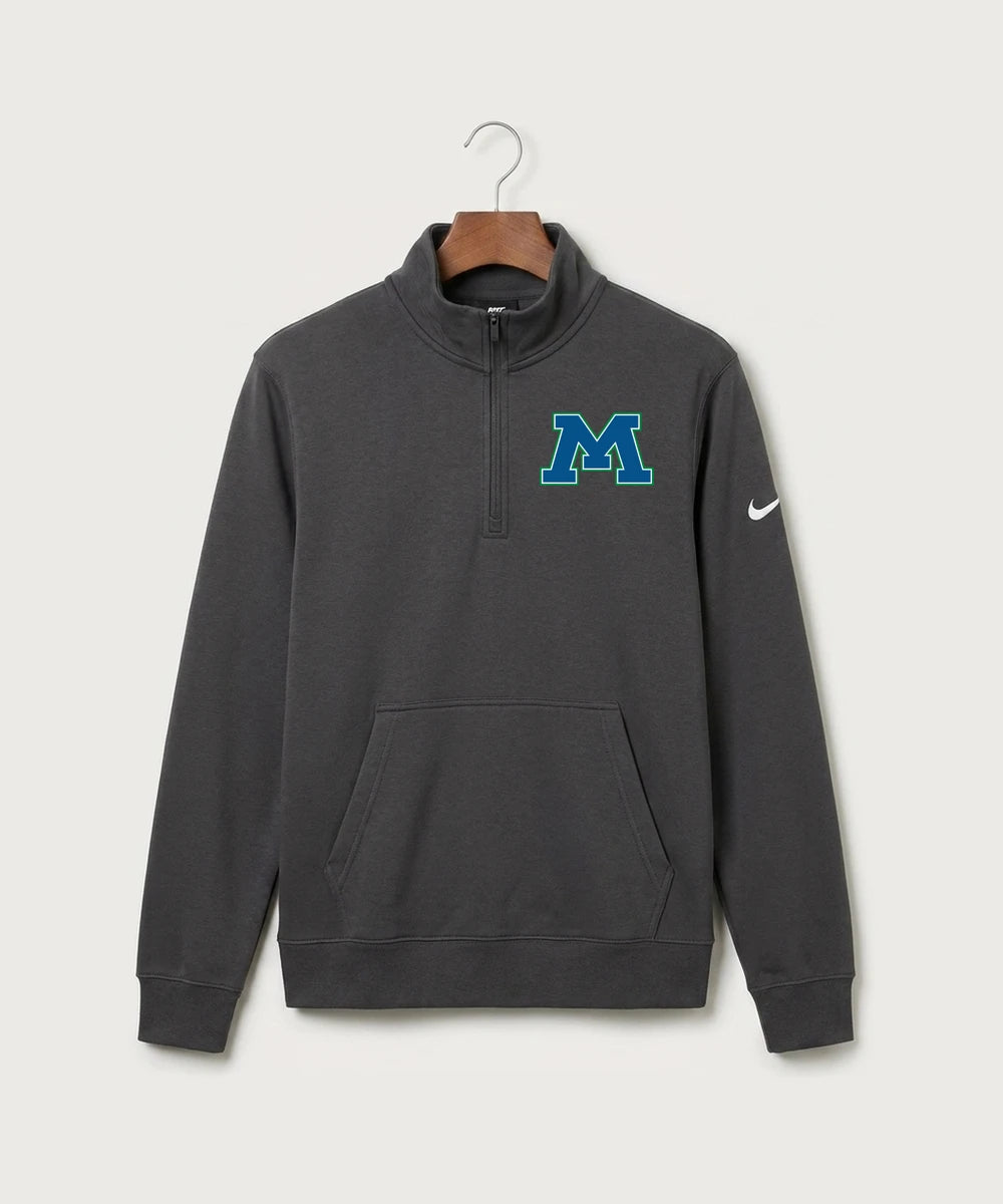Minnewaska Area High School Football (Boys) - Anthracite Nike Club Fleece Sleeve Swoosh 1/2-Zip NKDX6718
