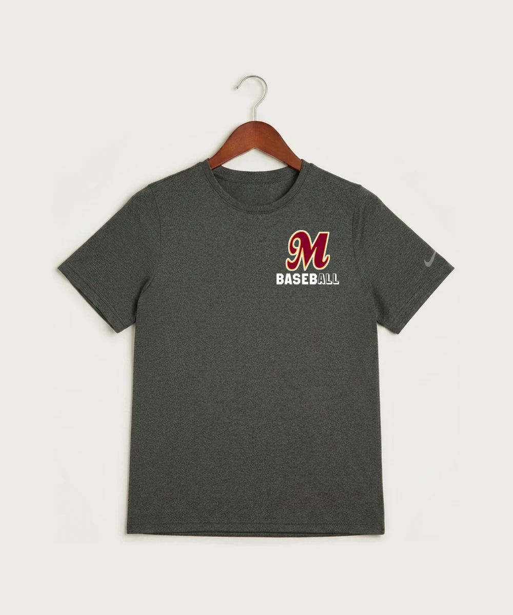 MAYBA Baseball Team Store - Dark Smoke Heather Nike Youth Swoosh Sleeve rLegend Tee NKDX8787