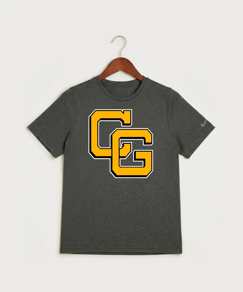 Clearbrook Gonvick High School Football (Boys) - Dark Smoke Heather Nike Youth Swoosh Sleeve rLegend Tee NKDX8787