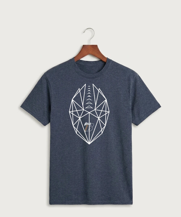 Bemidji High School Football (Boys) - Heather Navy Port & Co Core Cotton Tee. PC54