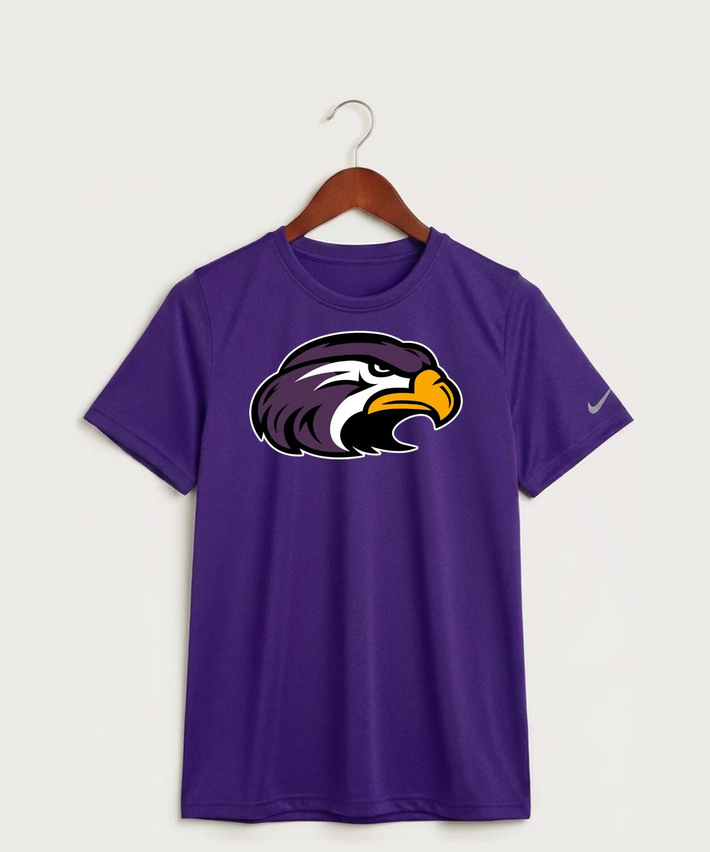 Montevideo High School Football (Boys) - Court Purple Nike Youth Swoosh Sleeve rLegend Tee NKDX8787