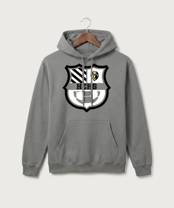 Hudson Catholic High School Soccer Team Store - Medium Grey Port & Co Core Fleece Pullover Hooded Sweatshirt. PC78H