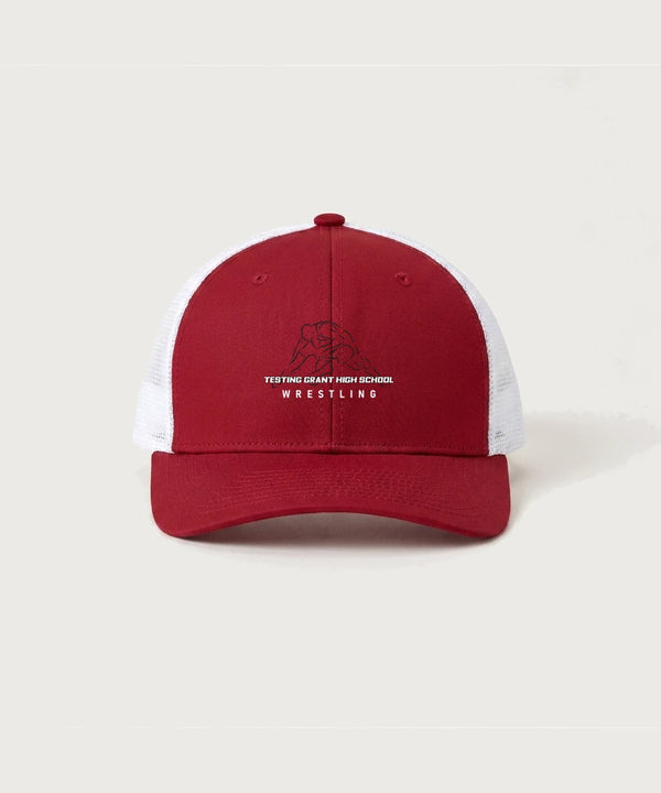 GF E2E Test 01 Wrestling - Deep Red/ White Sport-Tek Club Trucker Cap STC46