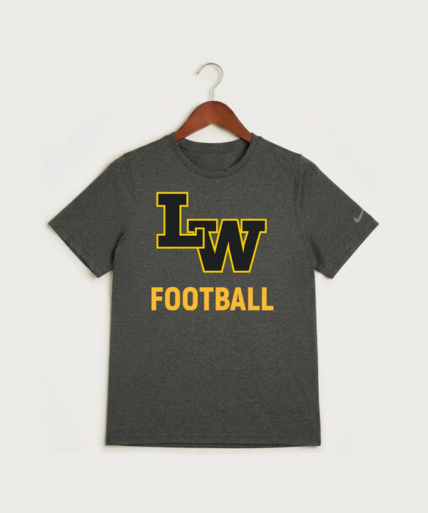 Le-Win Football - Dark Smoke Heather Nike Youth Swoosh Sleeve rLegend Tee NKDX8787