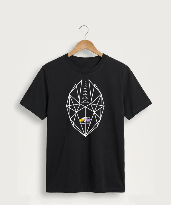 Grand Meadow Football - Jet Black Port & Co Core Cotton Tee. PC54