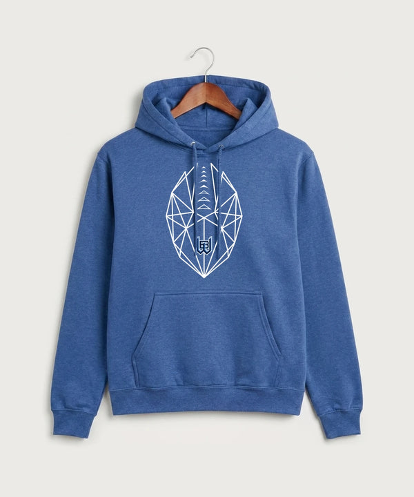 West Bend West High School Football - Heather Royal Port & Co Core Fleece Pullover Hooded Sweatshirt. PC78H