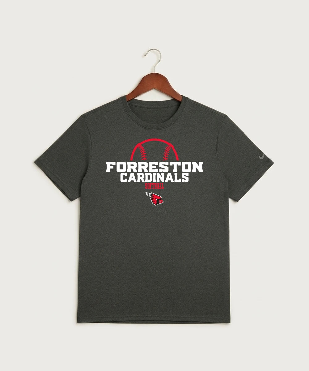 Forreston Softball - Dark Smoke Heather Nike Swoosh Sleeve rLegend Tee NKDX8730
