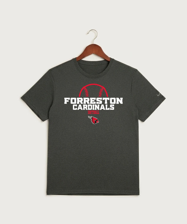 Forreston Softball - Dark Smoke Heather Nike Swoosh Sleeve rLegend Tee NKDX8730