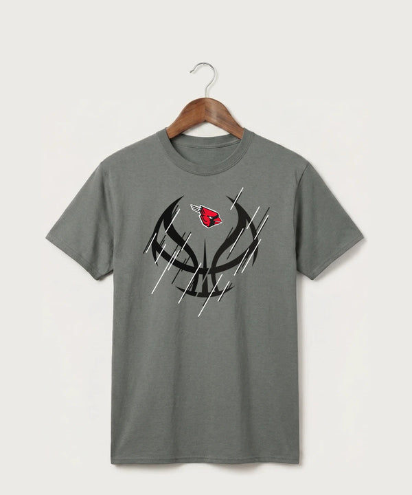 Forreston Basketball - Medium Grey Port & Co Core Cotton Tee. PC54