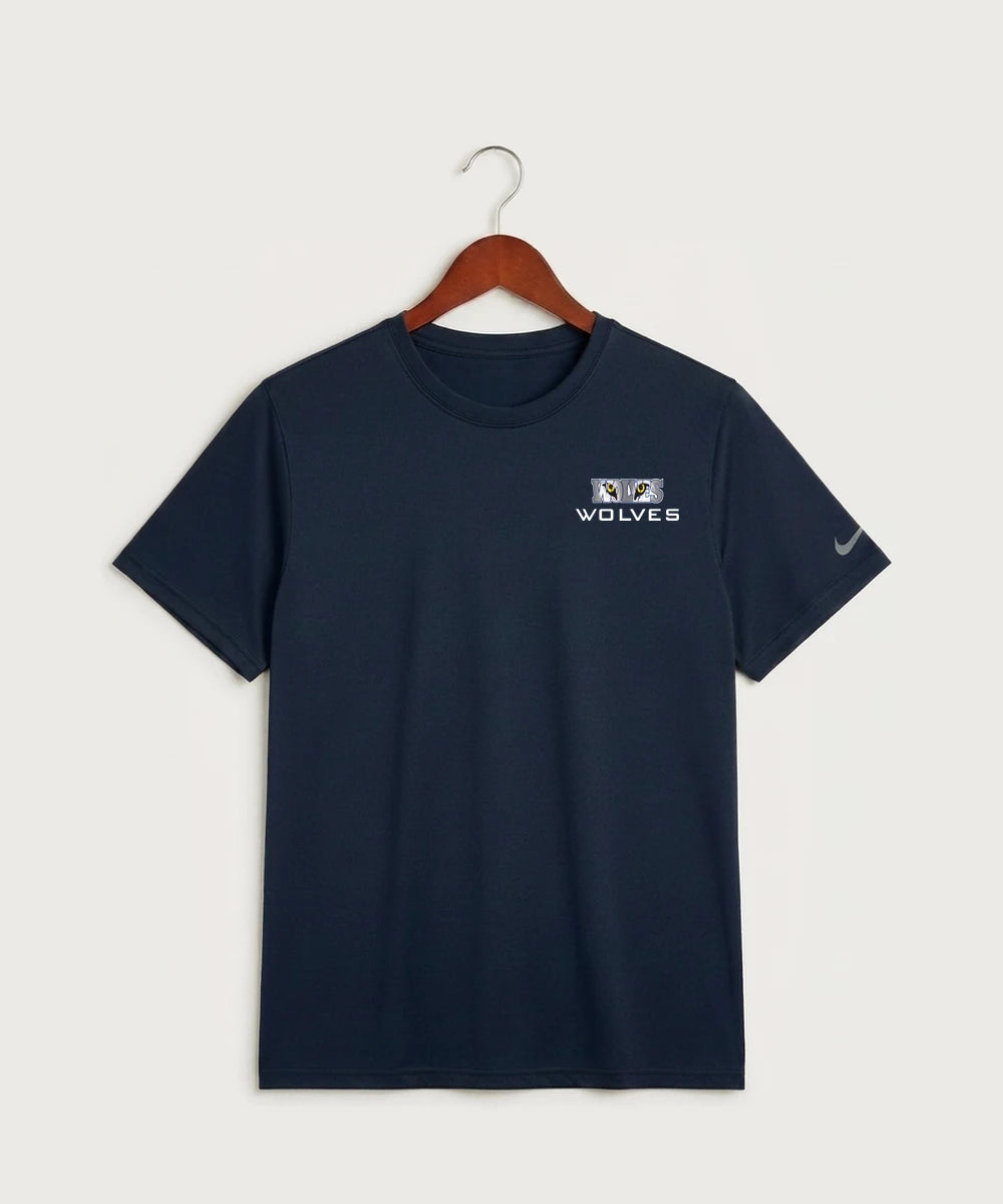 Walker Hackensack Akeley Volleyball (Girls) - College Navy Nike Swoosh Sleeve rLegend Tee NKDX8730