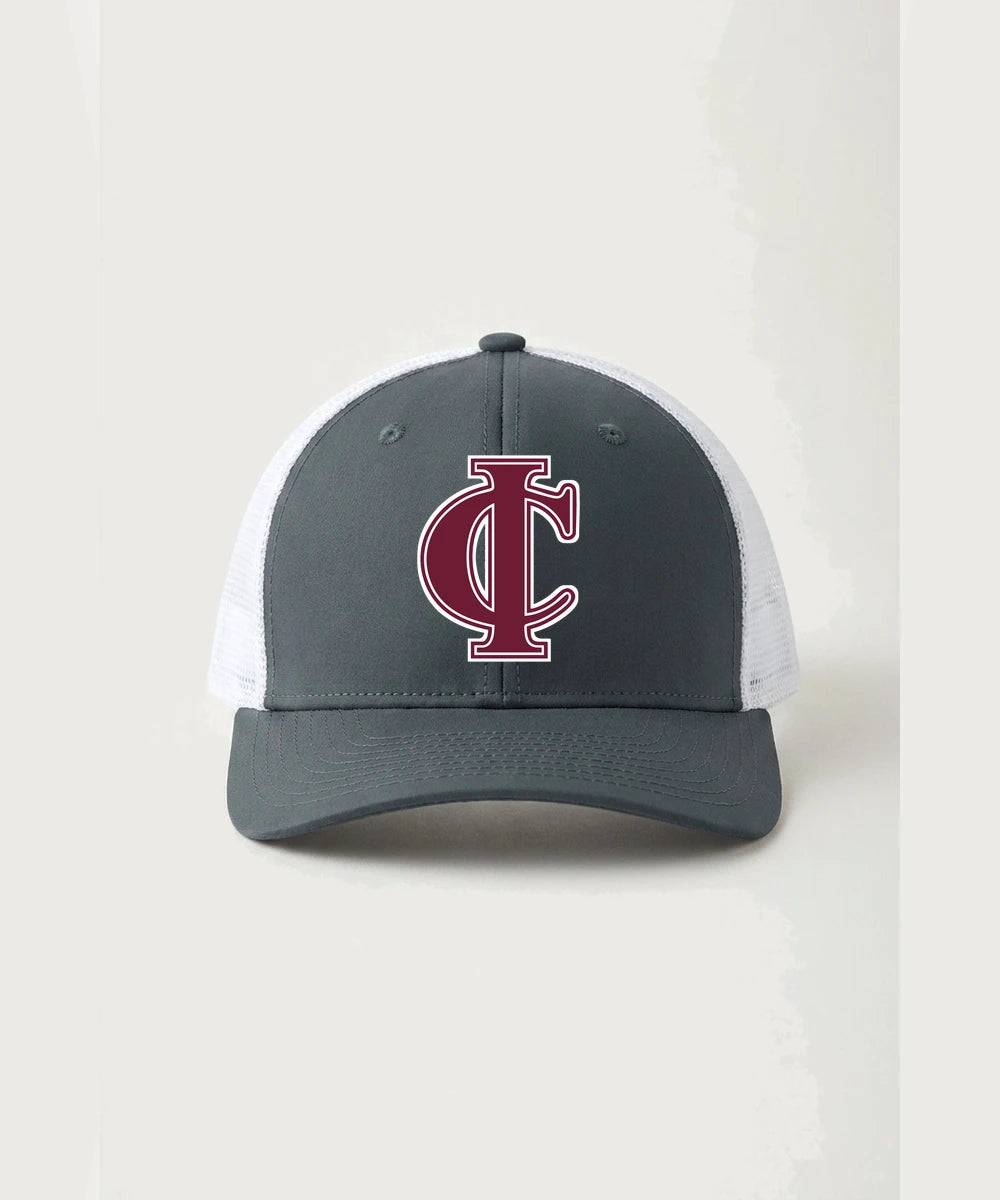 Crosby Ironton High School Football (Boys) - Iron Grey/ White Sport-Tek Club Trucker Cap STC46