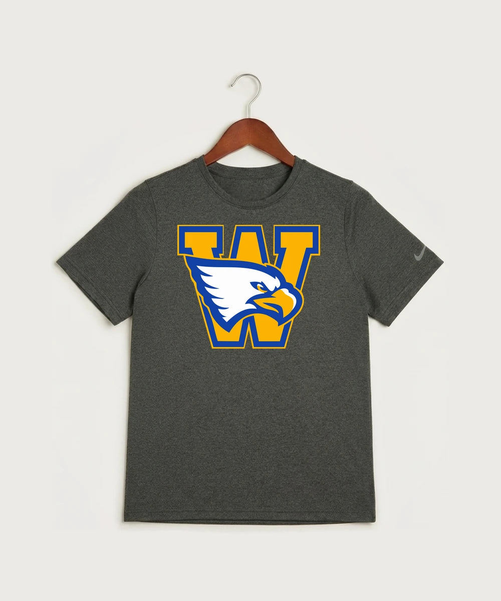 Windom Area High School Football (Boys) - Dark Smoke Heather Nike Youth Swoosh Sleeve rLegend Tee NKDX8787