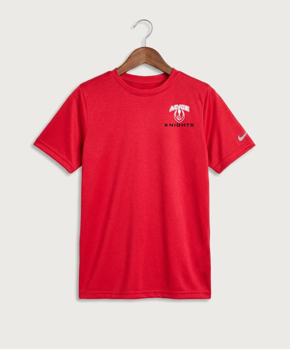 Alden-Conger-Glenville Emmons High School Football (Boys) - University Red Nike Youth Swoosh Sleeve rLegend Tee NKDX8787