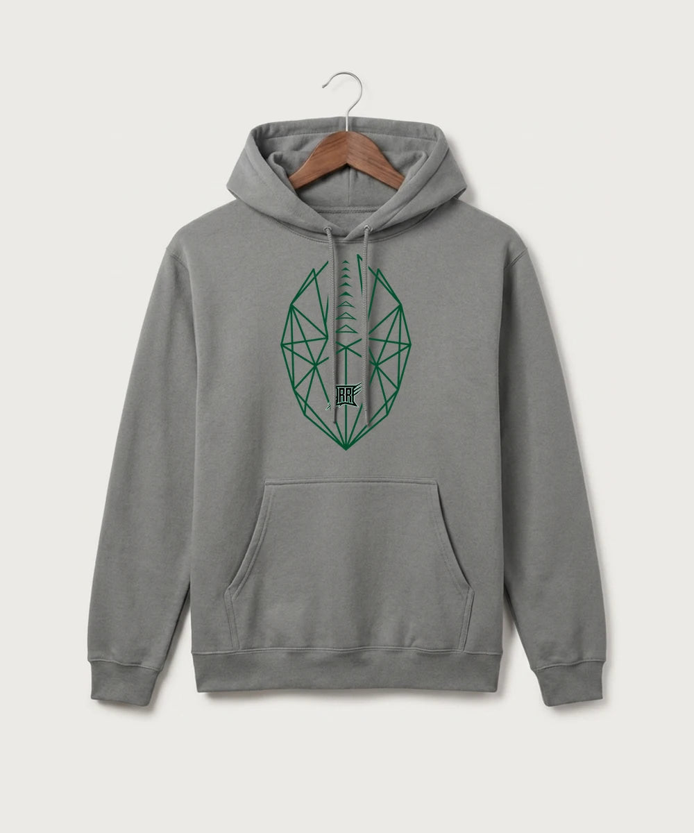 Rock Ridge High School Football (Boys) - Medium Grey Port & Co Core Fleece Pullover Hooded Sweatshirt. PC78H