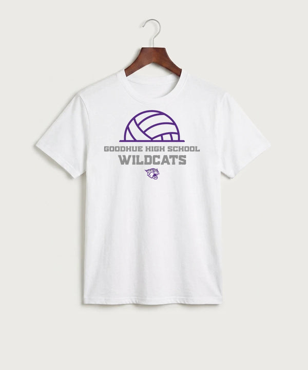 Goodhue High School Volleyball (Girls) - White Port & Co Core Cotton Tee. PC54