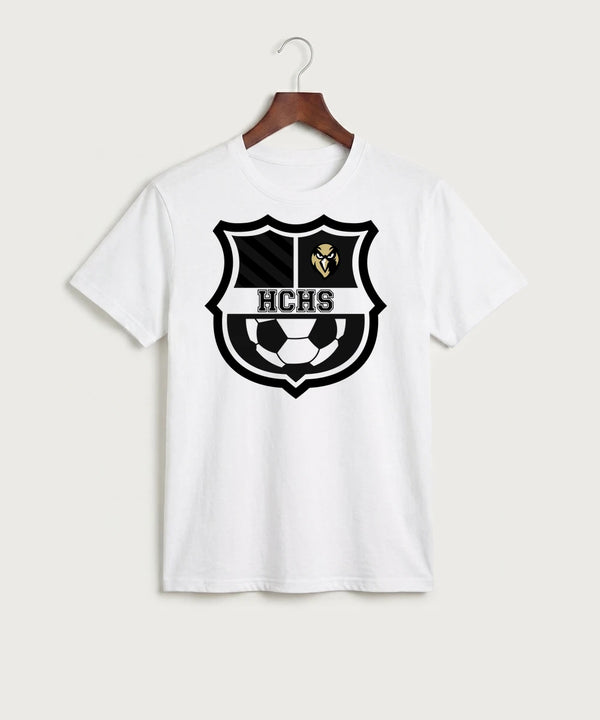 Hudson Catholic High School Soccer Team Store - White Port & Co Core Cotton Tee. PC54
