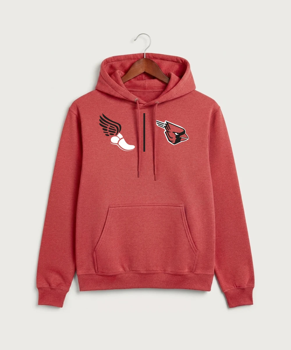 Forreston Track and Field - Heather Red Port & Co Core Fleece Pullover Hooded Sweatshirt. PC78H