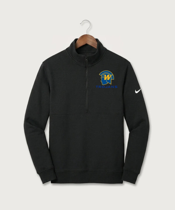Wayzata High School Football (Boys) - Black Nike Club Fleece Sleeve Swoosh 1/2-Zip NKDX6718