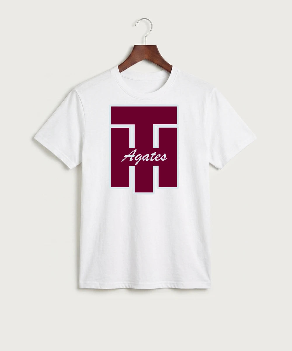 Two Harbors High School Football (Boys) - White Port & Co Core Cotton Tee. PC54