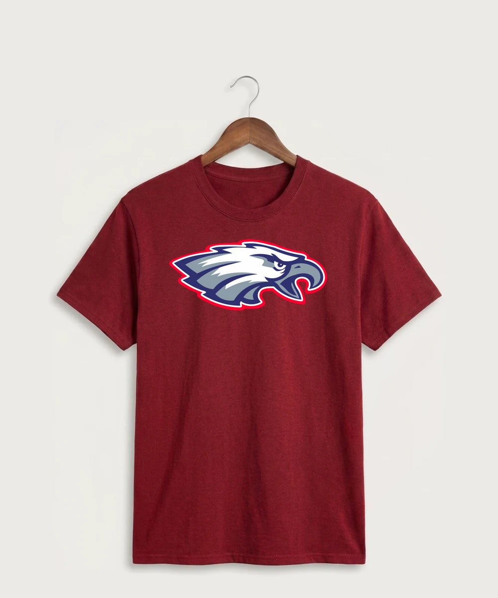 Pequot Lakes High School Football (Boys) - Cardinal Port & Co Core Cotton Tee. PC54