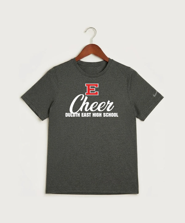 Duluth East High School Cheer (Coed) - Dark Smoke Heather Nike Youth Swoosh Sleeve rLegend Tee NKDX8787