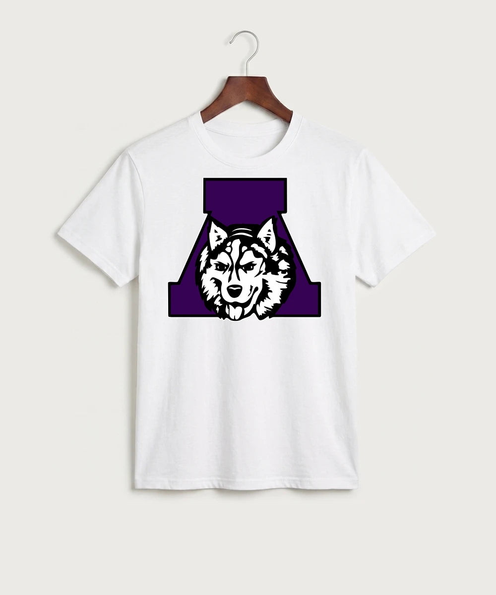 Albany High School Football (Boys) - White Port & Co Core Cotton Tee. PC54