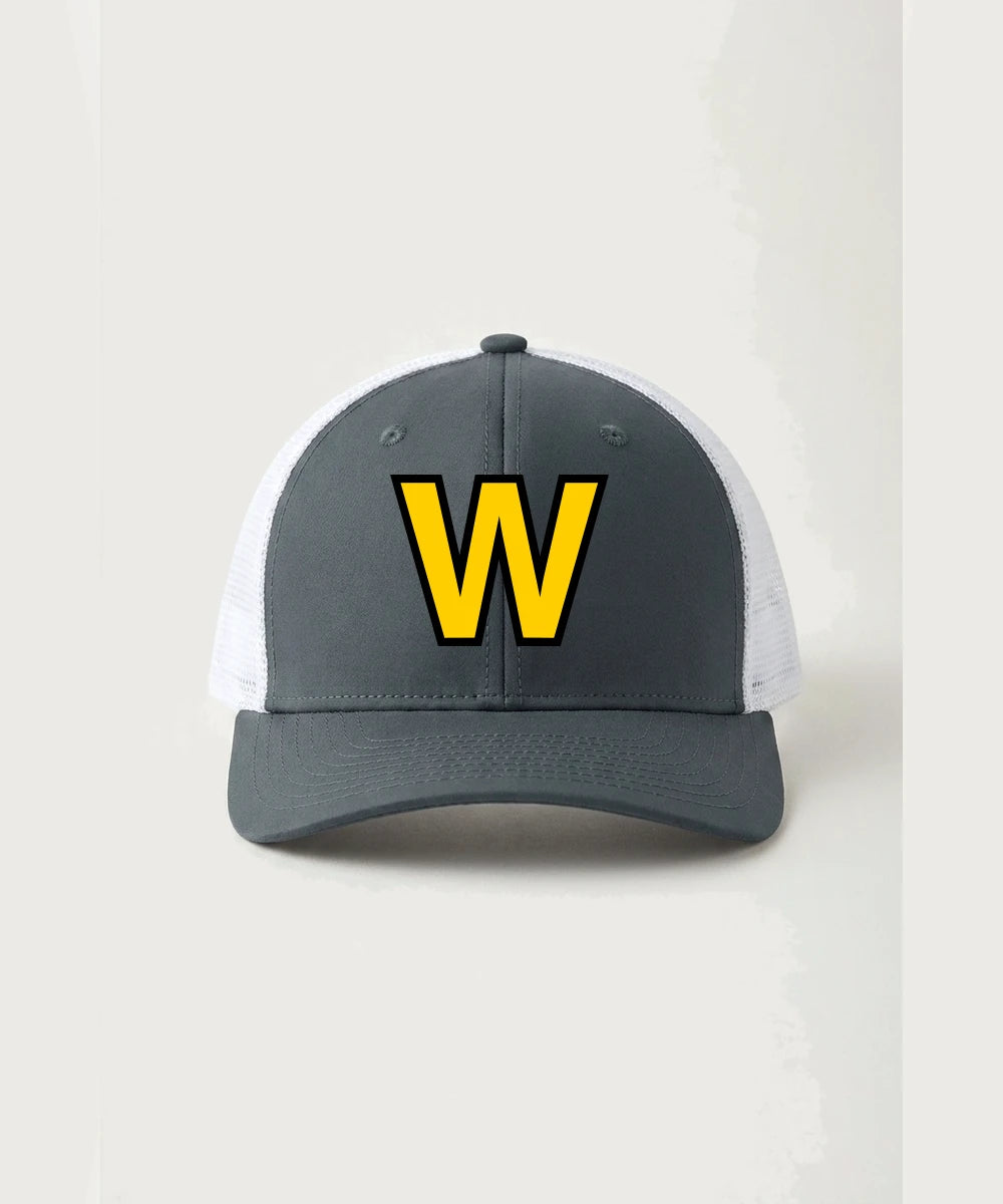 Warroad High School Football (Boys) - Iron Grey/ White Sport-Tek Club Trucker Cap STC46