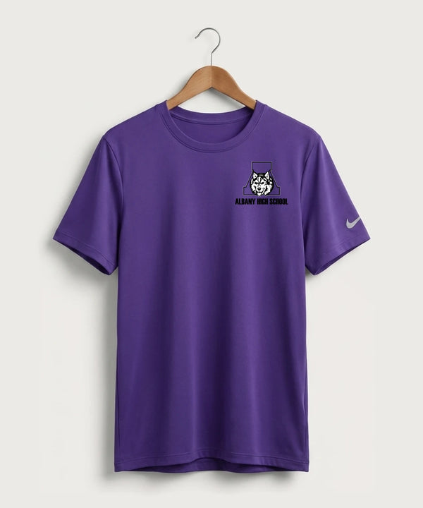 Albany High School Basketball (Boys) - Court Purple Nike Swoosh Sleeve rLegend Tee NKDX8730