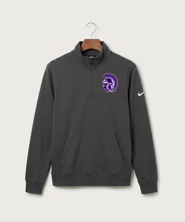 Barnesville High School Football (Boys) - Anthracite Nike Club Fleece Sleeve Swoosh 1/2-Zip NKDX6718