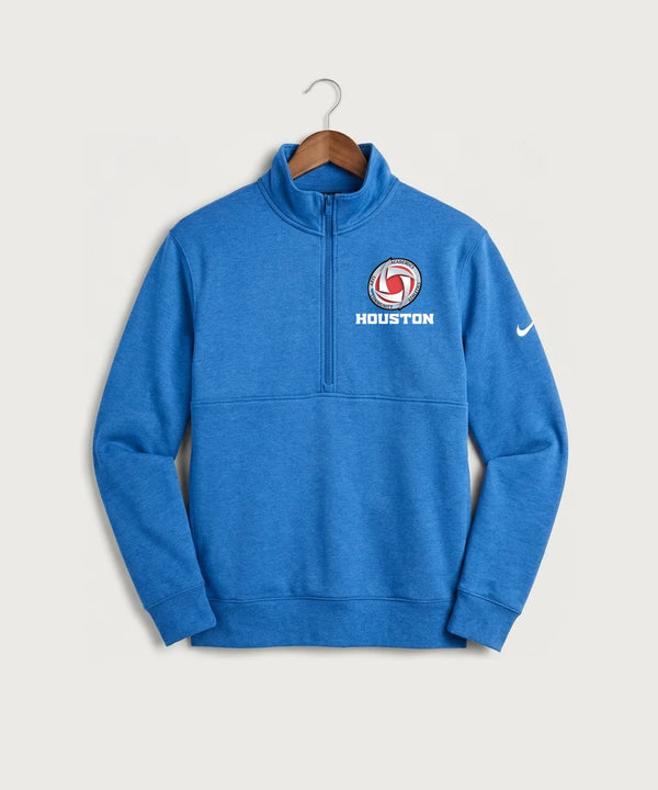 Houston Volleyball - Light Game Royal Heather Nike Club Fleece Sleeve Swoosh 1/2-Zip NKDX6718