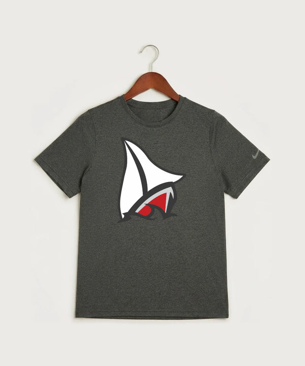 Detroit Lakes Community High School Football (Boys) - Dark Smoke Heather Nike Youth Swoosh Sleeve rLegend Tee NKDX8787