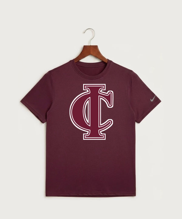 Crosby Ironton High School Football (Boys) - Deep Maroon Nike Swoosh Sleeve rLegend Tee NKDX8730