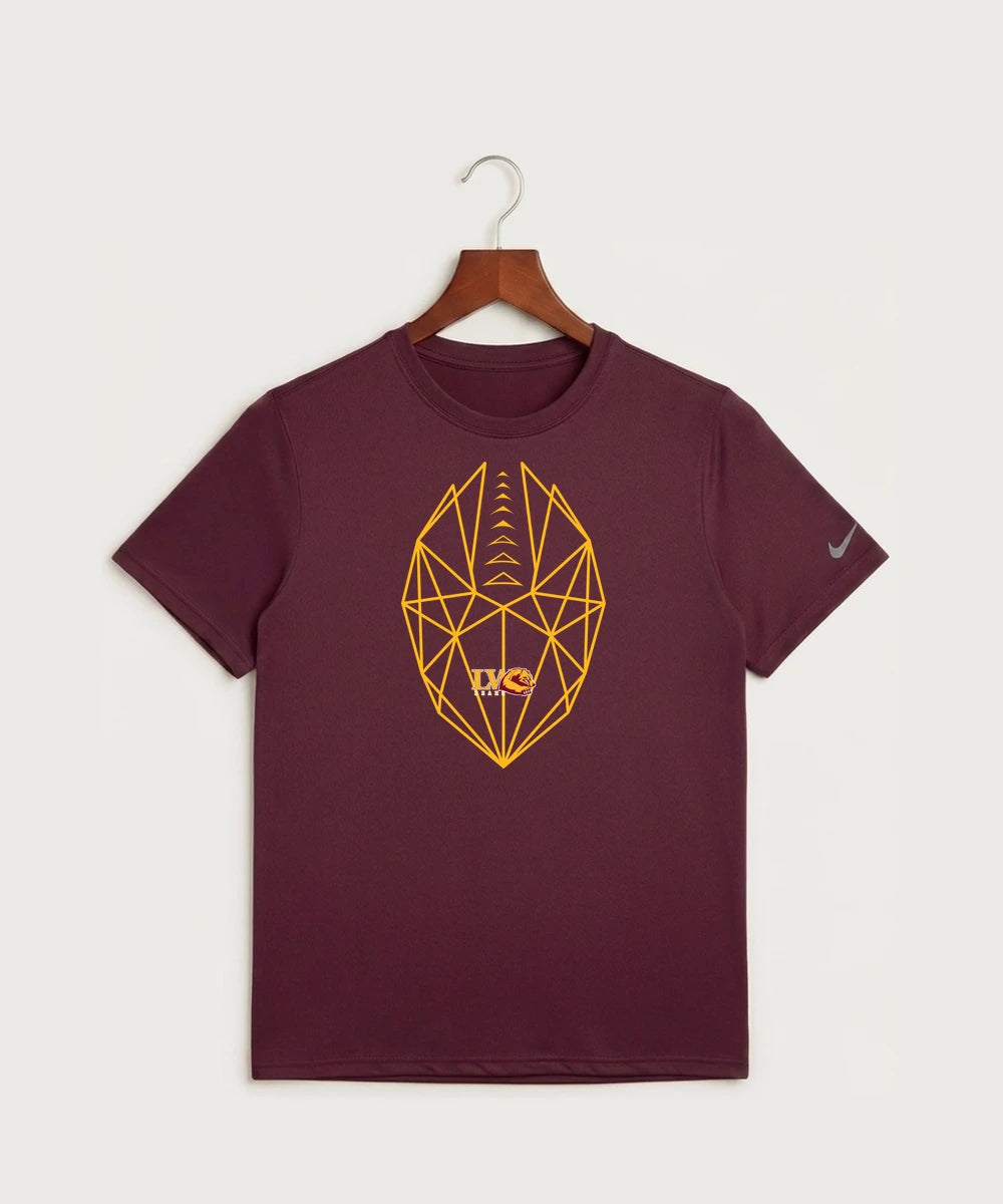 Lake of the Woods High School Football (Boys) - Deep Maroon Nike Swoosh Sleeve rLegend Tee NKDX8730