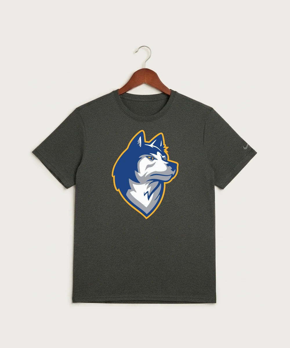 Bigfork Senior High School Football (Boys) - Dark Smoke Heather Nike Swoosh Sleeve rLegend Tee NKDX8730