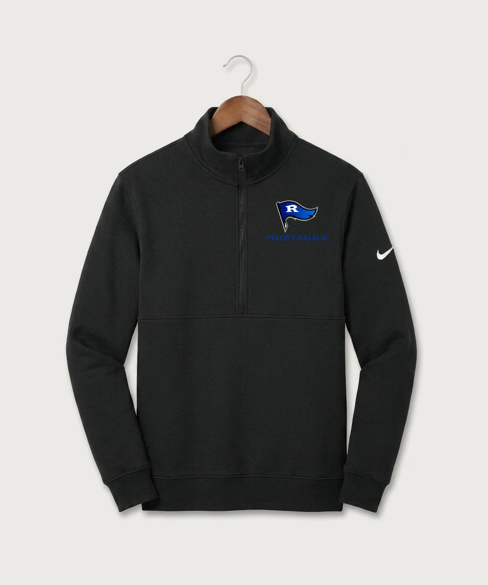 Red Lake County Central Football (Boys) - Black Nike Club Fleece Sleeve Swoosh 1/2-Zip NKDX6718