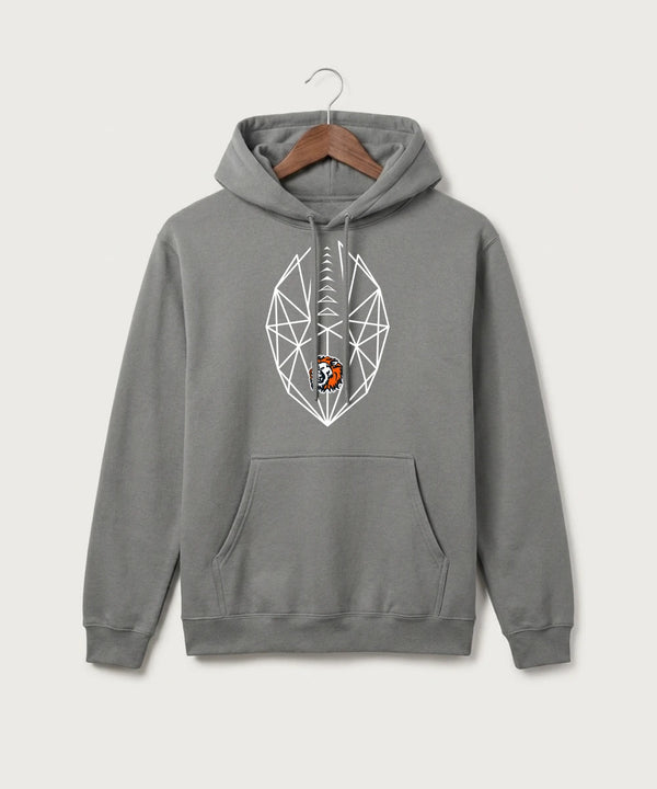 Ogilvie High School Football (Boys) - Medium Grey Port & Co Core Fleece Pullover Hooded Sweatshirt. PC78H