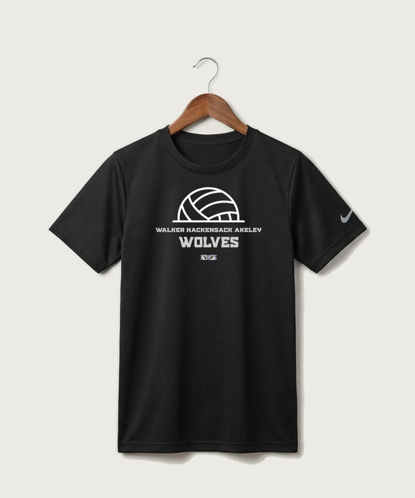 Walker Hackensack Akeley Volleyball (Girls) - Black Nike Youth Swoosh Sleeve rLegend Tee NKDX8787